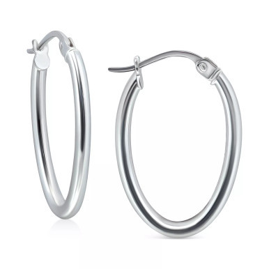 Polished Oval Small Hoop Earrings, 20mm, Created for Macy's