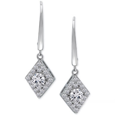 Cubic Zirconia Cluster Drop Earrings, Created for Macy's