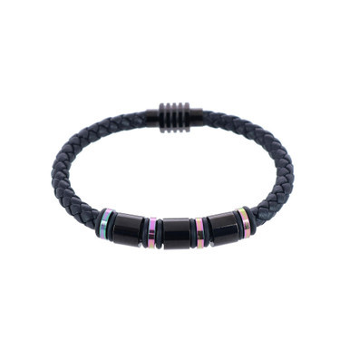 Subtle Color Magnetic Secure Clasp Leather Bracelet