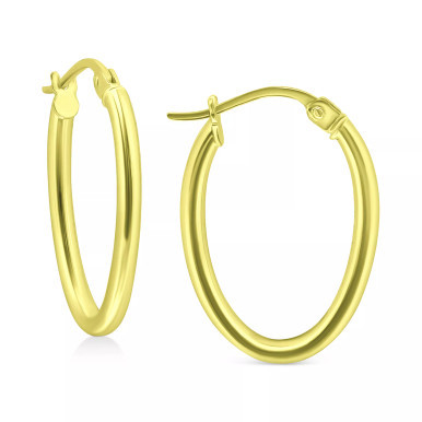 Polished Oval Small Hoop Earrings, 15mm, Created for Macy's