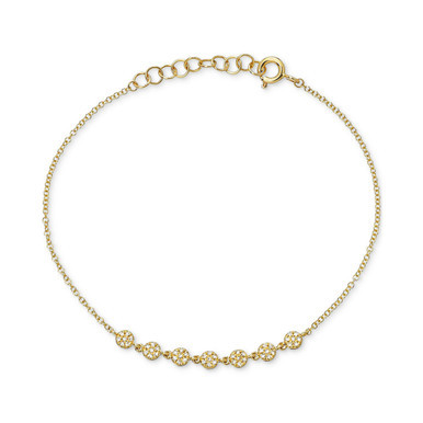Diamond Mini Disc Link Bracelet (1/10 ct. t.w.) in 14k Gold