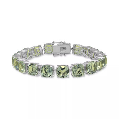 Green Quartz Link Bracelet (38 ct. t.w.) in Sterling Silver (Also in Pink Amethyst)