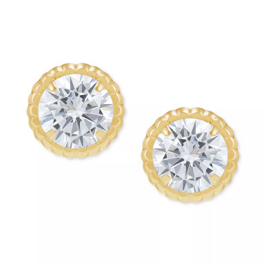 Children's Cubic Zirconia Screw Back Stud Earrings in 14k Gold