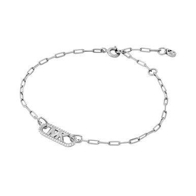 Sterling Silver Pave Empire Link Chain Bracelet