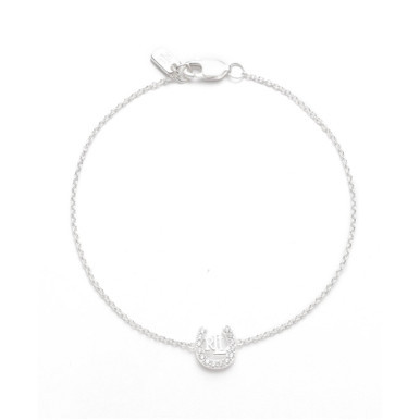 Cubic Zirconia Horseshoe Flex Bracelet in Sterling Silver