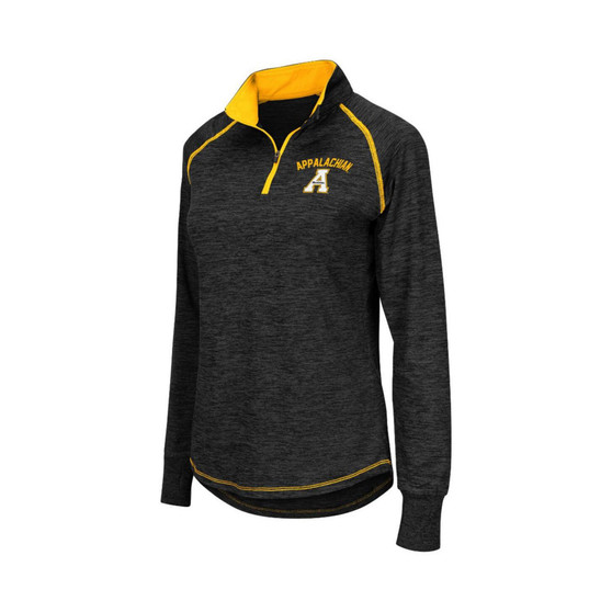 Women's Black Appalachian State Mountaineers Bikram 1/4 Zip Long Sleeve Jacket
