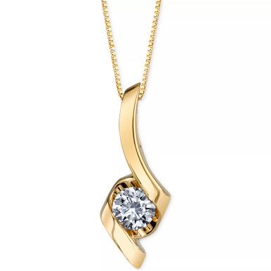 Diamond Twist Pendant Necklace (1/4 ct. t.w.) in 14k Gold, White or Rose Gold