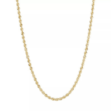 Diamond Cut Rope Chain 20" Necklace (3mm) in 14k White Gold