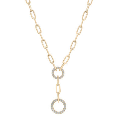 Diamond Circle 17" Lariat Necklace (1/2 ct. t.w.) in 14k Gold, Created for Macy's