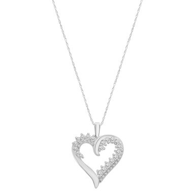 Diamond Open Heart 18" Pendant Necklace (1/2 ct. t.w.) , Created for Macy's