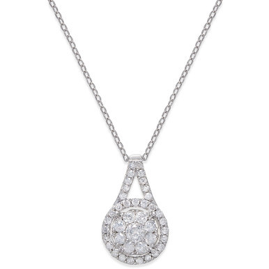 Diamond Pendant 18" Necklace (1/2 ct. t.w.) in Sterling Silver