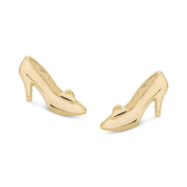 Children's Cinderella Slipper Stud Earrings in 14k Gold