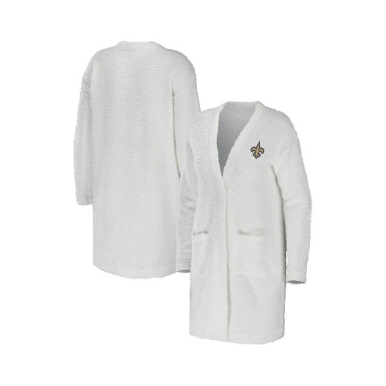 Women's Cream New Orleans Saints Cozy Lounge Cardigan Sweater