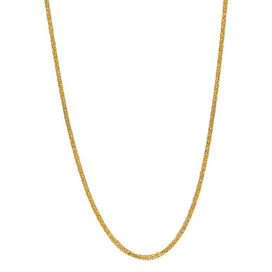 Wheat Link 18" Chain Necklace (1.3mm) in 18k Gold