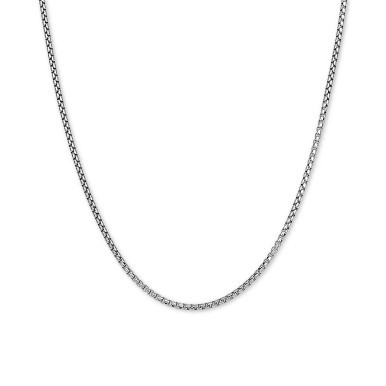 Rounded Box Link 18" Chain Necklace in Sterling Silver or 18k Gold-Plated Over Sterling Silver
