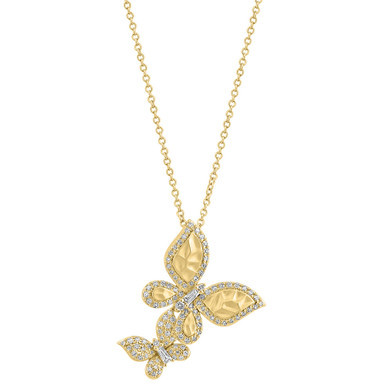 EFFY® Diamond Butterfly 18" Pendant Necklace (3/8 ct. t.w.) in 14k Gold