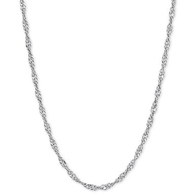 Singapore Link 20" Chain Necklace in Sterling Silver