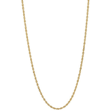 Glitter Rope Link 20" Chain Necklace (3mm) in 14k Gold