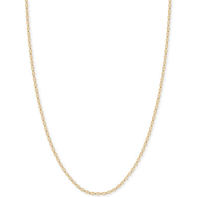 16" Flattened Link Chain Necklace (1-9/10mm) in 14k Gold