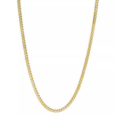 24" Two-Tone Franco Chain Necklace in 14k Gold-Plated & Sterling Silver (Also in Sterling Silver)