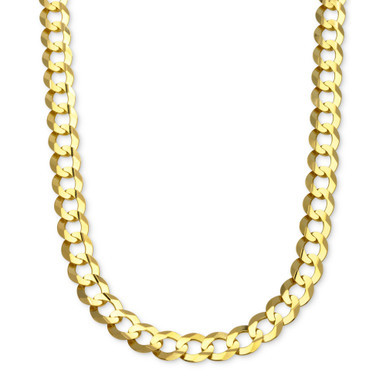 22" Curb Link Chain Necklace in Solid 10k Gold