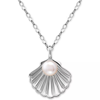 Cultured Freshwater Pearl (5mm) Shell Pendant Necklace, 16" + 2" extender, Created for Macy's