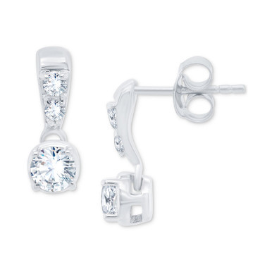 Lab-Created Diamond Drop Earrings (1/4 ct. t.w.) in Sterling Silver