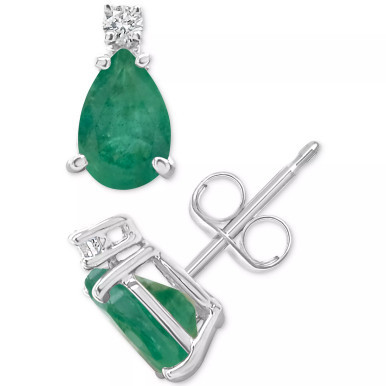 Sapphire (1-7/8 ct. t.w.) & Diamond Accent Stud Earrings in 14k White Gold (Also in Emerald & Ruby)