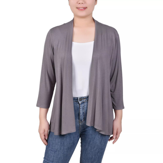 Women's Solid 3/4 Sleeve Cardigan