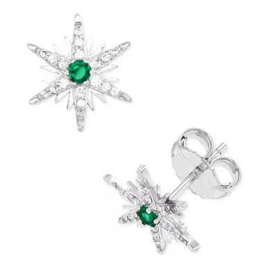 Cubic Zirconia Star Stud Earrings