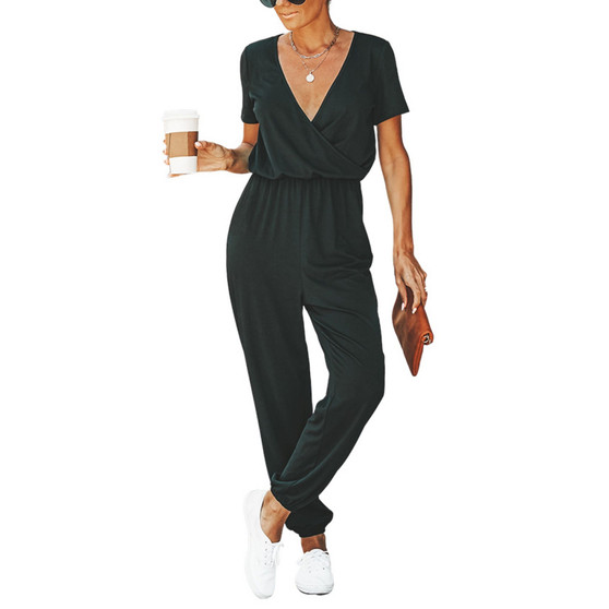 Women's Danica V-neck Maxi Short Sleeve Jumpsuit