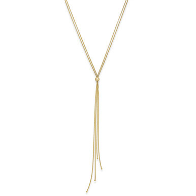 Tassel Lariat Long Necklace in 14k Gold-Plated Sterling Silver