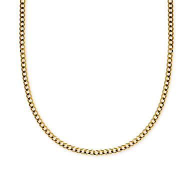 22" Curb Link Chain Necklace in Solid 14k Gold