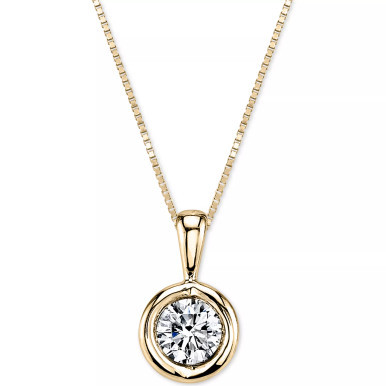 Energy Diamond Pendant Necklace (1/5 ct. t.w.) in 14k Gold, White Gold or Rose  Gold