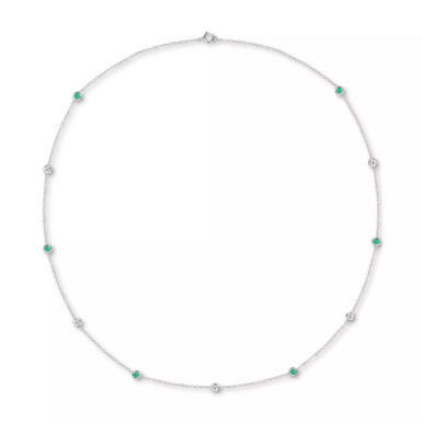 Sapphire (3/4 ct. t.w.) 17" Collar Necklace in Sterling Silver. Also in Ruby & Emerald