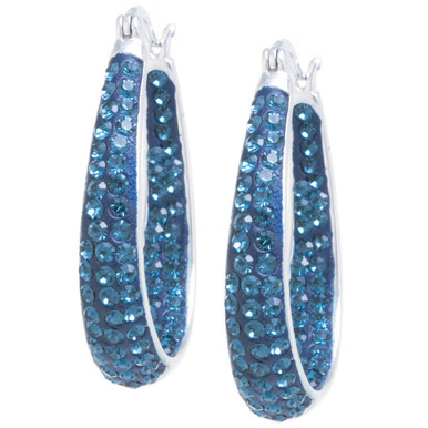 Crystal Inside Out Hoop Earrings in Sterling Silver, Created for Macy's