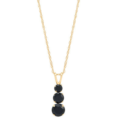 Onyx Graduated 18" Pendant Necklace in 14k Gold