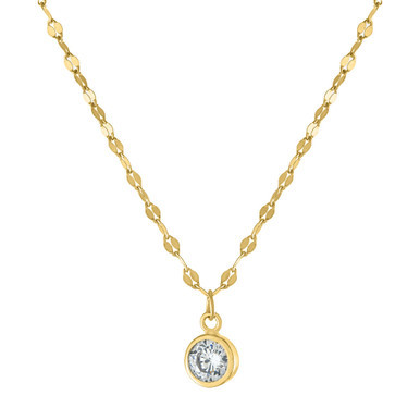 Cubic Zirconia Bezel Solitaire Pendant Necklace in 18k Gold-Plated Sterling Silver, 16" + 2" extender, Created for Macy's