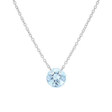 Blue Topaz Solitaire 18" Pendant Necklace (2-1/3 ct. t.w.) in Sterling Silver
