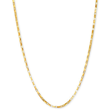 Elongated Box Link 18" Chain Necklace in 14k Gold