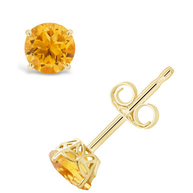 Citrine (7/8 ct. t.w.) Stud Earrings in 14K Yellow Gold