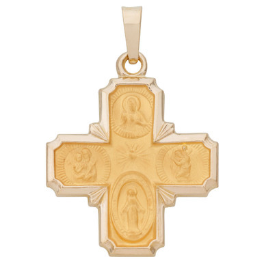 4-Way Medal Pendant in 14k Yellow Gold