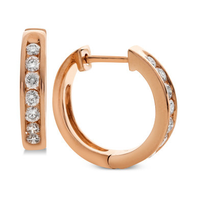 Diamond Huggie Hoop Earrings (1/2 ct. t.w.) in 14k Rose Gold