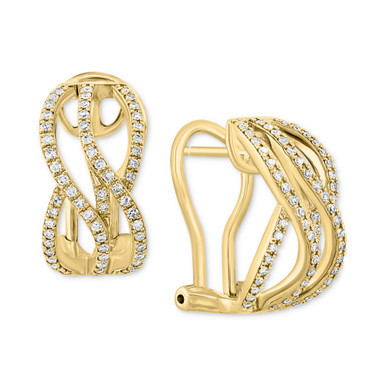 EFFY® Diamond Abstract Swirl Hoop Earrings (3/8 ct. t.w.) in 14k Gold