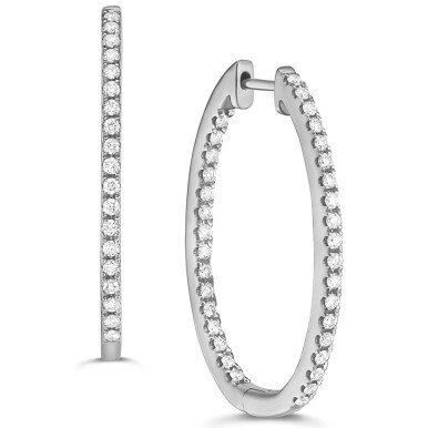 Diamond In & Out Medium Hoop Earrings (5/8 ct. t.w.)