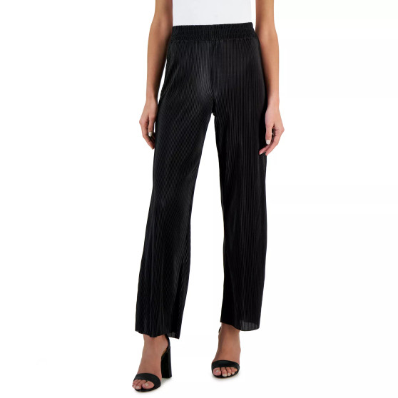 Women's Pleated Wide-Leg Pull-On Pants