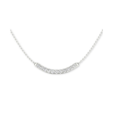 Lab-Created Diamond Curved Bar 18" Collar Necklace (1/2 ct. t.w.) in Sterling Silver, 16 + 2" extender
