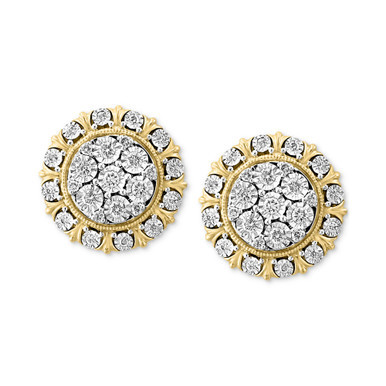 EFFY® Diamond Halo Stud Earrings (3/8 ct. t.w.) in 14k Two-Tone Gold