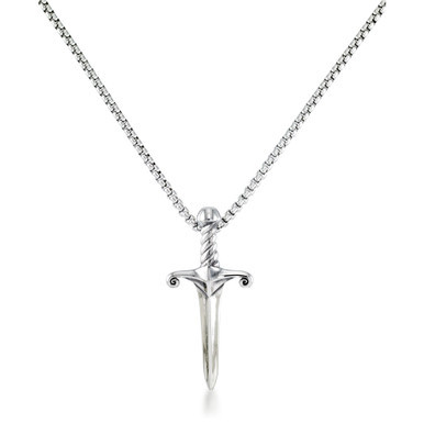 Men's Dagger 24" Pendant Necklace in Stainless Steel