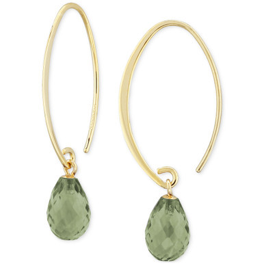 Green Quartz Briolette Threader Earrings (6-5/8 ct. t.w.) in 14k Gold